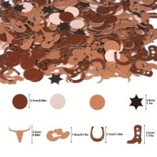 100 件彩色西部牛仔派对五彩纸屑 - 牛仔生日派对装饰品 - 西部牛仔主题派对用品 - 彩色 - 查看 4