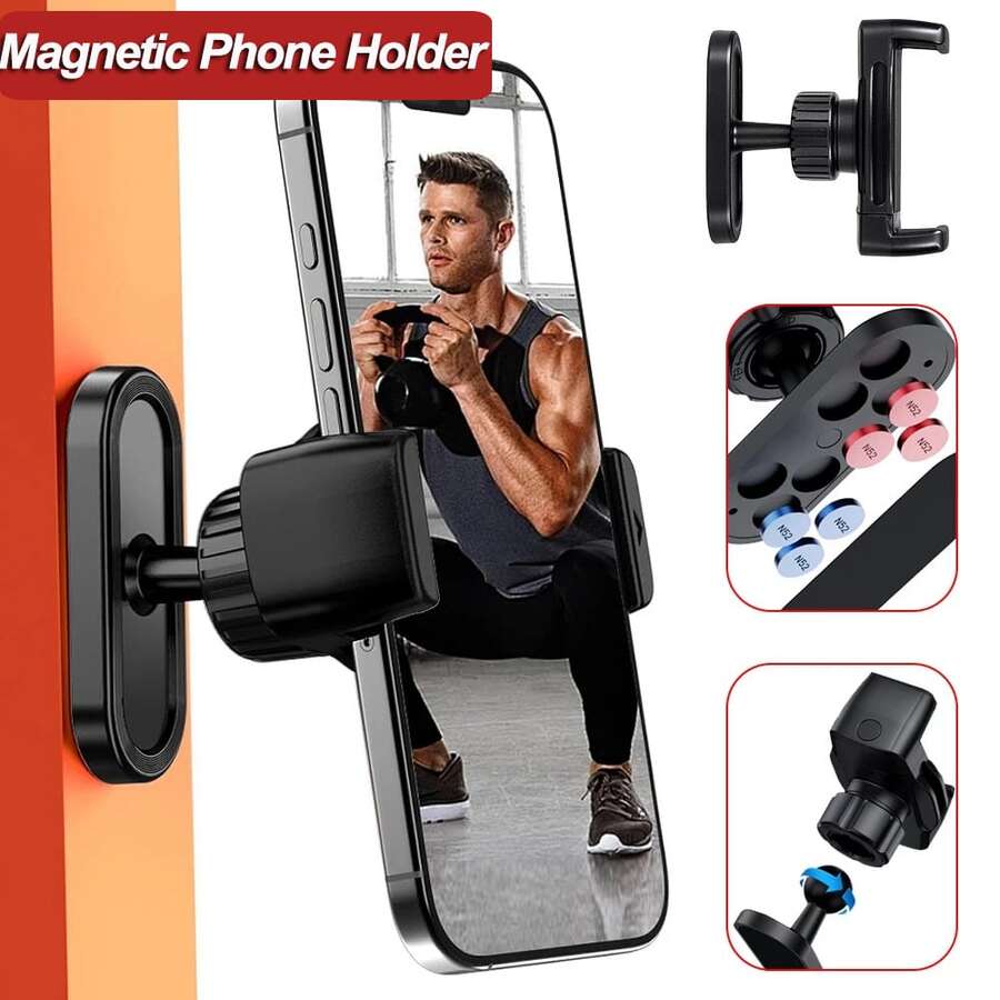 Giá đỡ điện thoại từ tính cho xe golf tập thể dục, giá đỡ xoay 360° có thể điều chỉnh cho iPhone Sam-S-Ung tương thích với iPhone, điện thoại Android, quà tặng sinh nhật, gia đình, bạn bè Giá đỡ điện thoại Phụ kiện điện thoại - màu đen - Xem 1