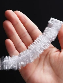 100 piezas/Paquete Juego de viaje desechable de plástico, Set desechable de gorro de ducha de baño, Tapa de plástico PE para mantener frescos los recipientes de la cocina