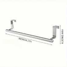 1pc Stainless Steel Towel Rack - Suitable For Bathroom And Kitchen Cabinet Doors | Can Hang Towels, Cloths, Gloves | Space-Saving, Rust-Resistant Design - Black - View 15