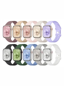 10条防水表带，兼容 38mm、40mm、41mm、42mm、44mm、45mm、46mm、49mm，男女通用；柔软硅胶运动表带，兼容 Series 10、SE、9、8、7、6、5、4、3、Ultra；时尚健身必备礼品套装 - 彩色 - 查看 12