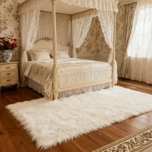 1pc Faux Fur Rug, Multiple Colors Available, 180cm Long X 60cm Wide, Non-Slip, Handwash/Machine Washable, Suitable For Autumn/Winter, Fish Shaped Carpet For Living Room, Bedroom, Bedside, Sofa, Wedding, Christmas, Fireplace, Dining Table, Outdoor Patio, Plush Soft Luxury Home Decor