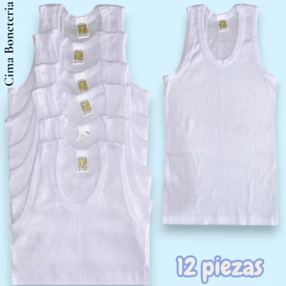 12 Piezas Camiseta Resaque Interior Algodon Para Niño Adolecentes Tela Fresca Comoda Ligera