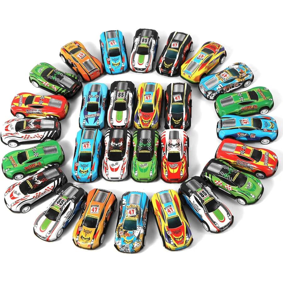 35PCS SET Alloy Inertia Car Set Randomly Designed PULL BACK AND GO CAR MINI Racing Car, Durable Toy Party Gift, Boys And Girls Toy Car Gift - 黑色 - 查看 1