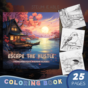 1 本美丽的日出风景涂色书，适合节日生日派对礼物、缓解压力、消磨时间、涂鸦绘画艺术书