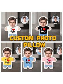Customized Unique "I Love You" Mini Person Shaped Photo Printed Throw Pillow, Perfect Gift Choice For Valentine's Day, Halloween, Christmas, Thanksgiving, Anniversary,Durable,Breathable,Lightweight,Washable,Funny,Cute,Love,Soft,Comfortable,Elegant,Simple,Custom,Personalized,Unique,Ideal Gifts For Him,Ideal Gifts For Her,Him,Her,Boyfriend,Girlfriend,Dad,Mom,Family,Friends,For Anniversaries,For Mother's Day,For Birthdays,For Valentine's Day,For Graduation,For Father's Day,For Weddings,For Housewarming,Sofa,Bed,Car,Tea Room,Bedroom,Bathroom,Living Room,Dining Room