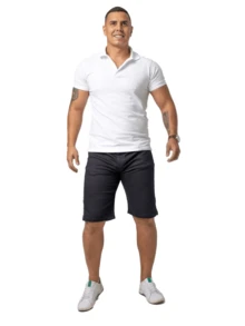 KIT 2 Plain Men's Jeans Bermuda Shorts. - 2 quần short Bermuda màu đen - Xem 3