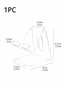 1 pieza Soporte y base de teléfono de escritorio de acrílico, decoración creativa, transparente, adecuado para teléfonos inteligentes y tabletas (retire la película protectora) - Multicolor - Ver 4