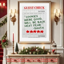 1pc Fun Santa Claus Rating Sign Christmas Print: Stylish Holiday Wall Art, Wall Decor, Posters, Framed Wall Art, Room Decor, Wall Art, Room Decor Aesthetics, Vintage Decor, Living Room Wall Art - Canvas (Optional Frame)