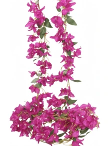 Nejlue Artificial Flowers/Plants1111 Home & Living Guirlande de fleurs de bougainvillier artificielles, vignes de bougainvillier en soie fausse longues, couronnes de bougainvillier factices pour la décoration de la maison, de la chambre, du jardin, du mur, d'intérieur et d'extérieur, de mariage, de table, de fête, d'anniversaire, de Noël