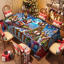 1/20pcs Christmas Tablecloth, Gingerbread Man, Christmas Tree, Gift Box, Santa Claus Pattern Tablecloth, Winter Tablecloth, Rectangular Tablecloth, Suitable For Theme Parties, Home Decoration, Suitable For Indoor And Outdoor Use, Christmas Decoration, New Year Gift, High Quality, Merry Christmas - Multicolor - View 15