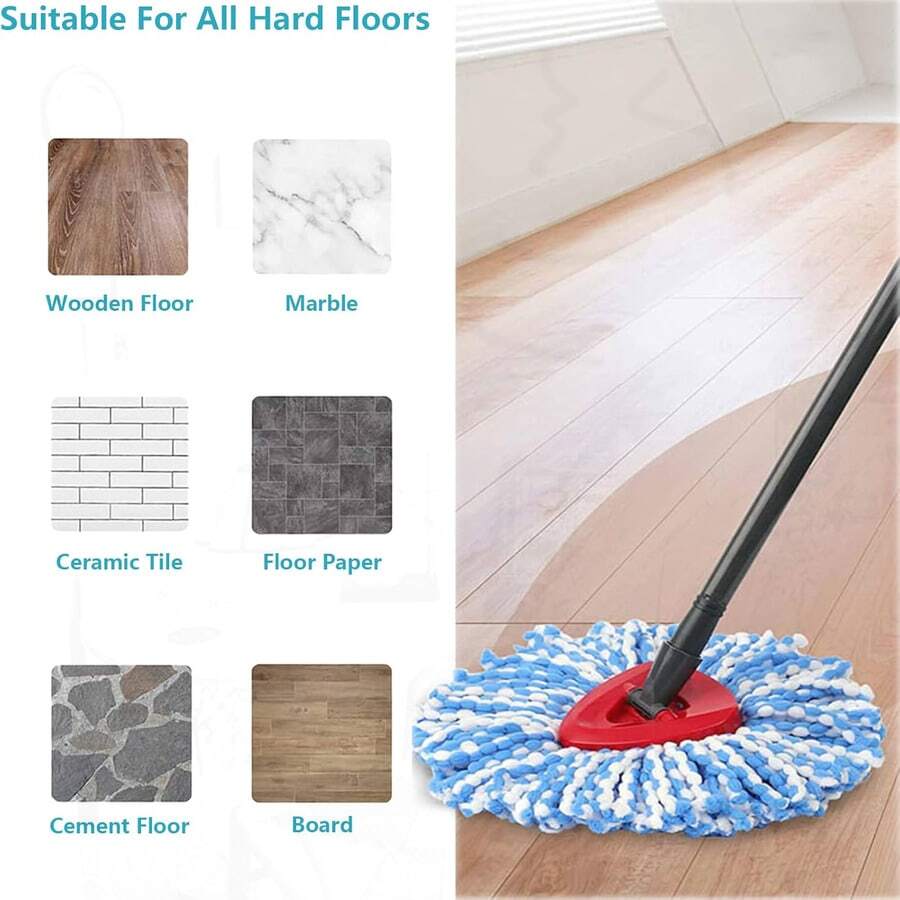 Spin Mop Replacement Head Compatible With O-Ceda 2-Tank Dual System RinseClean Microfiber Spin Mop Refill For O Ceda Mop Replace Head (3 Pack) - As Pic - View 1