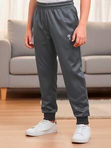Boys' Flannel Jogger Pants With Side Pockets, Sportswear, Sizes 8 To 16 - 藏蓝色 - 查看 2
