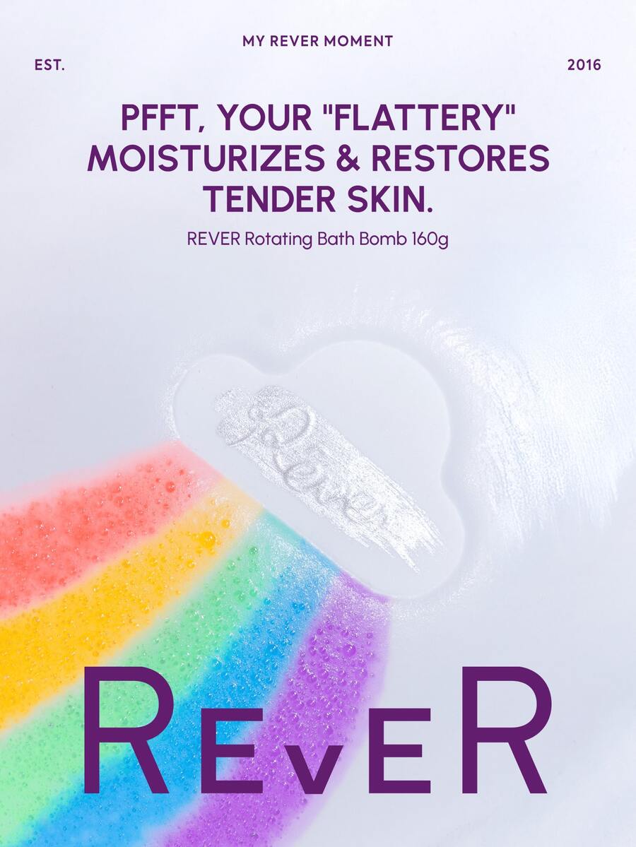 Rever قنبلة استحمام دوارة من REVER 160 جرام "المجاملة" الخاصة بك تُرطب وتُعيد تجديد البشرة الناعمة