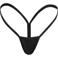 Justgoo Womens Sexy G-String Micro Back Thongs Panties Underwear Low Rise T-Back Underpants - ColorC - 查看 1