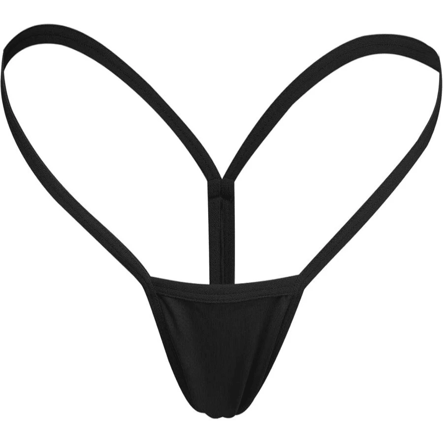 Justgoo Womens Sexy G-String Micro Back Thongs Panties Underwear Low Rise T-Back Underpants - ColorC - 查看 1