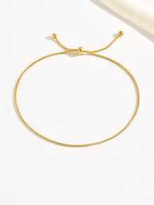 1pc Fashionable Drawstring Stainless Steel Anklet, Minimalist Versatile Foot Jewelry Suitable For All Occasions