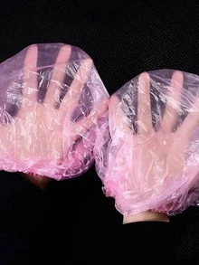 100 piezas/Paquete Juego de viaje desechable de plástico, Set desechable de gorro de ducha de baño, Tapa de plástico PE para mantener frescos los recipientes de la cocina