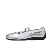 PUMA Speedcat Ballet Suede Women Casual Athletic Shoes - Silver Metallic/White/Cream White - View 2
