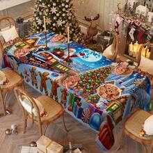 1/20pcs Christmas Tablecloth, Gingerbread Man, Christmas Tree, Gift Box, Santa Claus Pattern Tablecloth, Winter Tablecloth, Rectangular Tablecloth, Suitable For Theme Parties, Home Decoration, Suitable For Indoor And Outdoor Use, Christmas Decoration, New Year Gift, High Quality, Merry Christmas - Multicolor - View 7