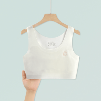 Developmental Girls' Seamless Underwear, Developmental Girls' Anti Bulge Vest Bra, Soft And Delicate, Sweat Absorbing And Breathable, No Strangulation, Suitable For Girls Aged 12-16