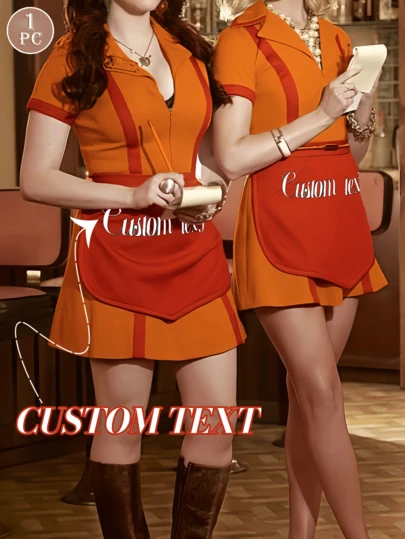 Custom Letter Print Casual Twist Back Tie Strap Dress