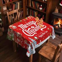 1/20pcs Rectangular Christmas Tablecloth, Polyester Fiber Festive Table Cover, Christmas Ball And Letter Pattern Tablecloth, Suitable For 8/6/4 Seater Dining Tables, New Year Party Decoration, Machine Washable And Easy To Clean, Durable Fabric, A Must-Have For Home Entertainment Occasions - Multicolor - View 17