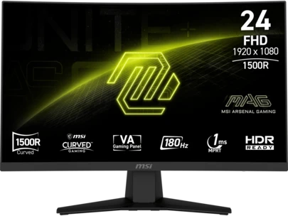 MSI 24" (23.6" Viewable) 180 Hz VA FHD Gaming Monitor Adaptive Sync 87% ADOBE RGB / 84% DCI-P3 / 105% SRGB MAG 244C