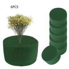 6/10 szt. okrągłych bloków pianki florystycznej, okrągła pianka florystyczna, blok pianki florystycznej do mokrych kwiatów, materiały do kompozycji kwiatowych do projektów rzemieślniczych, sucha pianka florystyczna do sztucznych kwiatów, bloki pianki kwiatowej do dekoracji nawy weselnej