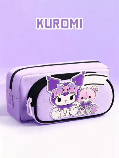 Sanrio Kuromi Pen Pouch - Lavender Edition, Cute & Compact Pencil Holder with Zip Closure, Ideal for School, Office or Travel, Perfect Gift for Anime Fans & Collectors Seeking Adorable Desk Accessories