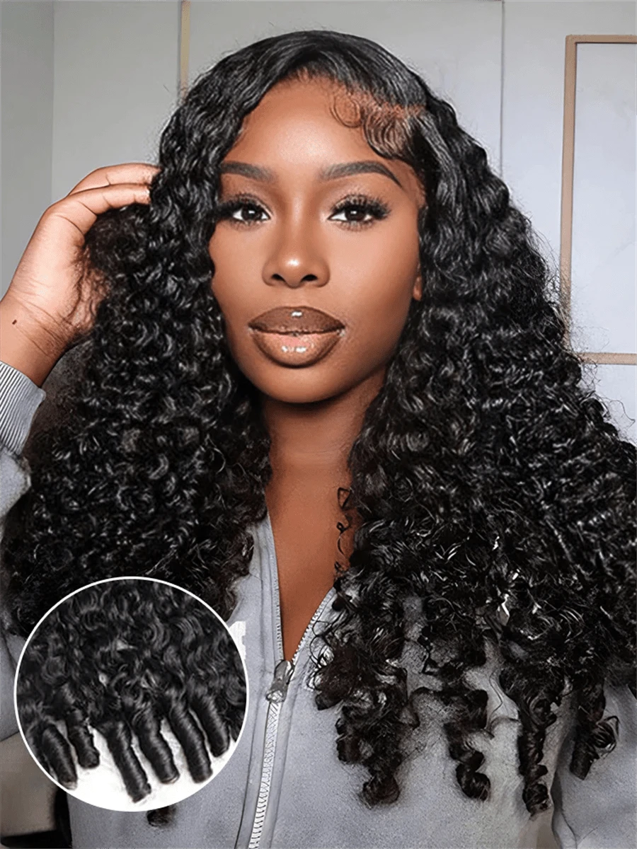 30 Inch  Burmese Curly Human Hair Wigs Curls 250 Density 13x4 Curly Lace Front Wigs Human Hair HD Transparent Lace Wig Pre Plucked 15A Burmese Virgin Human Hair Wigs For Women - Natural Black - 查看 1