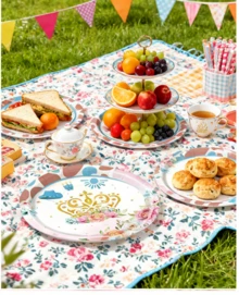 101PCS Pink Princess Birthday Party Decorations, Castle Party Plates And Napkins Party Supplies, Princess Party Ornaments, Crown Castle Paper Plates, Disposable Baby Shower, Girl Birthday Party Decorations - 黃色 - 查看 3