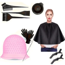 11件套染发工具套装 - 可重复使用的金属钩帽和手套组合，专业美发工具及配件，适用于普通发质（轻于300克），操作简便，沙龙级设备，结构坚固，采用优质材料，适合美发爱好者和家庭用户。 - 彩色 - 查看 2