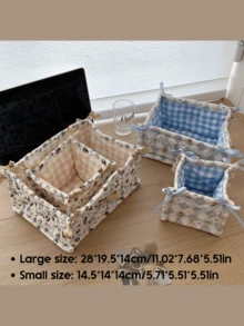 Bear Storage Basket – Hand-Quilted Cute Home Snack Holder, Desktop Small Item Organizer.