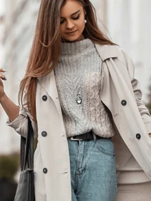 女士长款吊坠项链，长款毛衣项链，银色花朵流苏圆盘叶子造型毛衣链项链套装，时尚配饰 - 銀色 - 查看 5