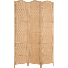 Solid Weave Hand Made Wicker Room Divider - Choice Of Size And Colour - Natural - View 5