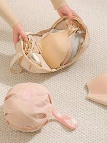 1 Pc Bra Storage Bag, Round Underwear Storage Bag, Travel Underwear Storage Bag, Intimate Clothing Storage Bag, Baby Clothes And Socks Storage Bag, Home Bra Storage Bag - Very Suitable For Travel, Home, Outdoor, Travel Storage, Zipper Opening And Closing, Can Be Held Or Hung, Lightweight And Portable, Can Be Hung Anywhere