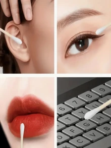 100/300/500/800 Piezas Bastoncillos Premium - Diseño de doble punta, adecuado para la limpieza suave de oídos y nariz, herramienta de maquillaje esencial para la rutina de cuidado personal, bastoncillos para limpieza de oídos, cuidado de la nariz, bastoncillos de doble extremo, suaves, empaque higiénico, empaque duradero, bastoncillos para salón de belleza, bastoncillos de madera para limpieza cosmética, consejos de belleza y cuidado personal