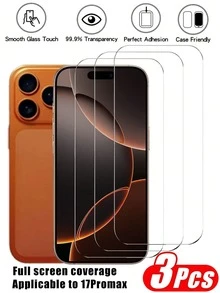3 buah/Paket Pelindung Layar Transparan Apple Full Screen, Kompatibel dengan iPhone 17 Pro Max, 17, 17 Pro, 17 Air, 16 Pro Max, 16, 16 Pro, 16 Plus, 15 Pro Max, 15, 15 Pro, 15 Plus, 14 Pro Max, 14, 14 Pro, 14 Plus, 13 Pro Max, 13, 13 Pro, 12, 11, Pelindung Layar Kaca Tempered 9H, Penting untuk Perlindungan Layar Ponsel Sehari-hari, Kantor, dan Rumah, Tahan Air, Tahan Guncangan, Anti Jatuh, Anti Gores. - Clear - View 25