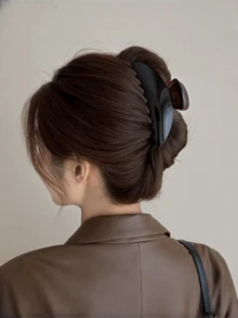 1 pieza Pinza de pelo elegante y curva, Pinza de pelo grande de alta gama para recogido, Accesorios para el cabello, Pinzas de pelo elegantes, Pinza de pelo para mujer - Multicolor - Ver 5