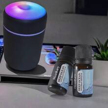 DOVVEE Mini Car Humidifier + Mint Leaf Oil (1X Pack) | Instant Energy Boost & Smoke Removal Kit – Crisp Mint Scent For Clear Breathing On The Go(Dark Grey Humidifier + Mint Leaf Oil*1) - Màu xanh chanh - Xem 3