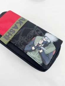 Estojo para caneta de anime Hatake Kakashi - Edição vermelha, porta-papelaria exclusivo e durável com fecho de zíper, ideal para escola, escritório ou viagens, presente perfeito para fãs de anime e estudantes