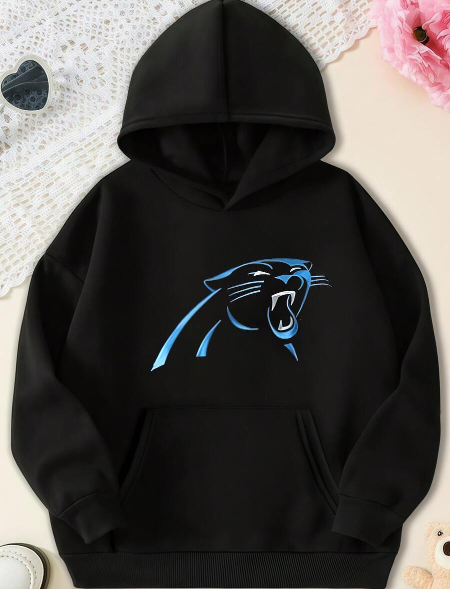 Embroidered Vintage 90s Carolina Panthers Sweatshirt_Carolina Panthers Shirt_Carolina Panthers Tshir - màu đen - Xem 1