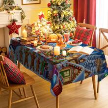 1/20pcs Christmas Tablecloth, Gingerbread Man, Christmas Tree, Gift Box, Santa Claus Pattern Tablecloth, Winter Tablecloth, Rectangular Tablecloth, Suitable For Theme Parties, Home Decoration, Suitable For Indoor And Outdoor Use, Christmas Decoration, New Year Gift, High Quality, Merry Christmas - Multicolor - View 5
