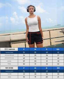 Women's Dry Fit Compression Shorts Navy Blue 2 In 1 Gym Training Running Secret Internal Pocket - Navy Blue - View 2