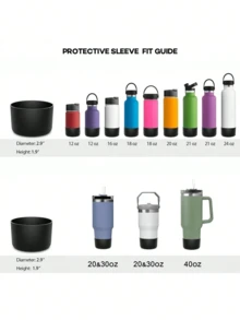 1/3/5pcs Silicone Boot Sleeve, Compatible With Tumbler 20-40oz & Water Bottle 12-24oz And More Bottles/Tumblers With 2.8-2.95in Bottom, For Vacuum Cup, Wide Mouth Water