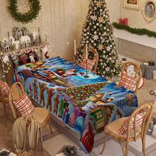 1/20pcs Christmas Tablecloth, Gingerbread Man, Christmas Tree, Gift Box, Santa Claus Pattern Tablecloth, Winter Tablecloth, Rectangular Tablecloth, Suitable For Theme Parties, Home Decoration, Suitable For Indoor And Outdoor Use, Christmas Decoration, New Year Gift, High Quality, Merry Christmas - Multicolor - View 6