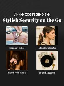 1 قطعة مشبك شعر نسائي مزين بالماس والفيونكة الشبكية ذو تصميم ملفوف وبريق، مناسب للحفلات والاستخدام اليومي. 1 قطعة شريط رأس مزين بالفيونكة وجيب سري مخفي، يمكن استخدامه لحفظ النقود والأغراض الصغيرة أثناء السفر