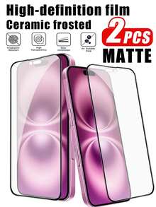 磨砂 2 件装陶瓷屏幕保护膜适用于 17 16 PRO MAX 16 16 PRO 16 PLUS 15 PRO MAX 15 15 PRO 15 PLUS 14 PRO MAX 14 14 PRO 14 PLUS 13 PRO MAX 13 13 PRO 12 11 XS XS MAX XR 屏幕保护膜，非玻璃，陶瓷软膜，智能手机模型，可用作生日、家人、朋友的礼物，手机屏幕保护膜，手机配件 - 無色 - 查看 19