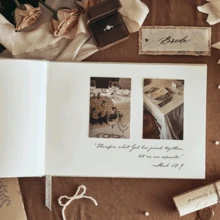 定制婚礼宾客签名簿，亚麻相册，订婚及周年纪念剪贴簿，婚礼纪念品，婚宴宾客签名簿，宾客签名册，婚礼相册，周年纪念礼物，多功能，装饰性强，可重复使用，优雅时尚，高品质，色彩丰富，现代时尚，可定制，个性化，独一无二，送给他的理想礼物，永恒的爱 - 多色-1 - 查看 4